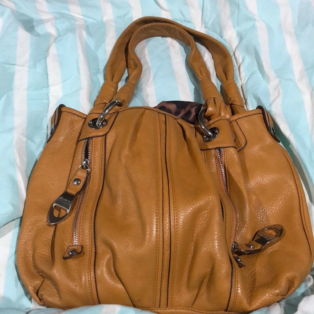 B Makowsky Mustard Yellow Shoulder Bag